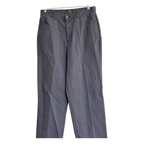Riders Casuals Womens Gray Black Pinstripe High Rise Straight Leg Trousers Sz 8M